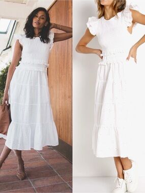 Cleobella NWT Emmy Organic Cotton White Sleeveless Midi Dress M